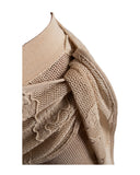 CALÇA TRICOT BORDADO BEGE