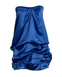 VESTIDO CURTO AZUL ACETINADO
