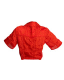 CAMISA CURTA VERMELHA BORDADOS