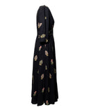 VESTIDO MIDI PRETO BORDADO