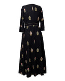 VESTIDO MIDI PRETO BORDADO