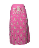SAIA MIDI ROSA BORDADOS