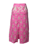 SAIA MIDI ROSA BORDADOS