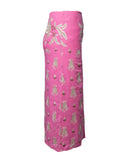 SAIA MIDI ROSA BORDADOS
