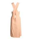 VESTIDO MIDI NUDE DECOTE V