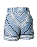 SHORTS CINTURA ALTA ESTAMPADO AZUL