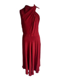VESTIDO MIDI VERMELHO QUEIMADO