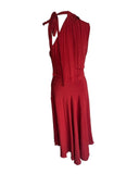 VESTIDO MIDI VERMELHO QUEIMADO