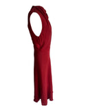 VESTIDO MIDI VERMELHO QUEIMADO