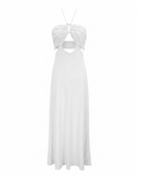 VESTIDO LONGO BRANCO RECORTES