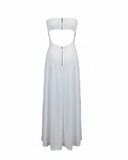 VESTIDO LONGO BRANCO RECORTES