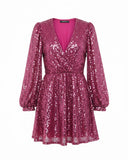 VESTIDO CURTO PAETÊ ROSA
