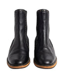 BOTA BICO REDONDO COURO PRETO