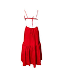 VESTIDO MIDI RECORTES VERMELHO