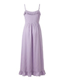 VESTIDO MIDI BABADOS LILÁS