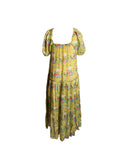 VESTIDO LONGO FLORIDO AMARELO