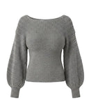 TRICOT MANGA BUFANTE CINZA