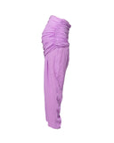 CALÇA SEDA VIOLETA COM PREGAS
