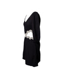 VESTIDO CURTO PRETO COM DETALHE BORDADO