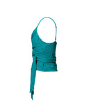 BLUSA REGATA VERDE COM AMARRAÇÃO