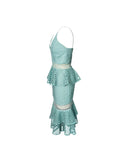 VESTIDO MIDI TEXTURA AZUL
