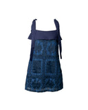 VESTIDO CURTO BORDADO AZUL