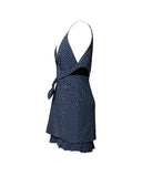 VESTIDO CURTO AZUL LISTRADO