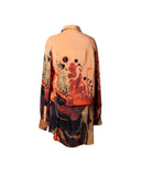 CHEMISE CURTA ESTAMPADA SEDA