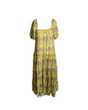 VESTIDO LONGO FLORIDO AMARELO